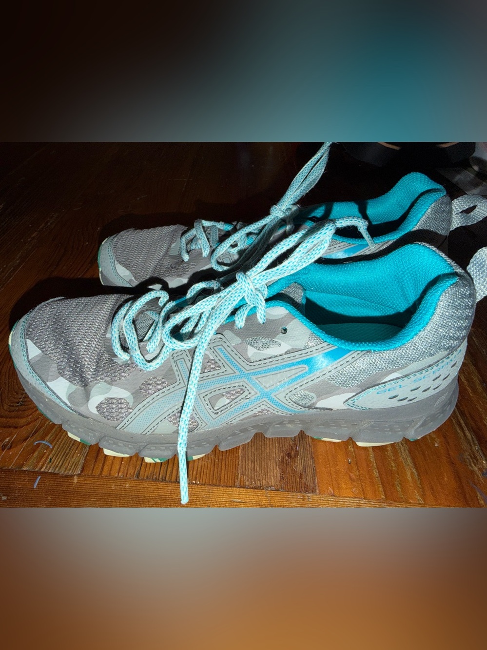 ASICS GEL-Scram 4 Women’s Trail Running Shoes Gray Turquoise Size 7